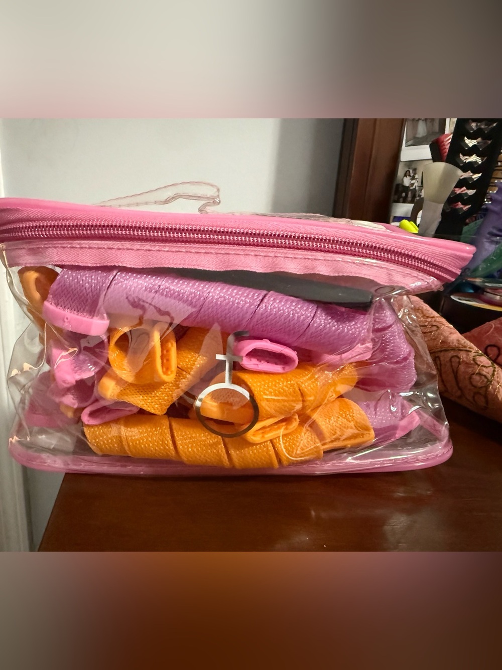 Pink and Orange Travel Hair Roller Set